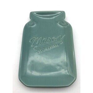 Mason Jar Ceramic Spoon Rest Blue Kitchen